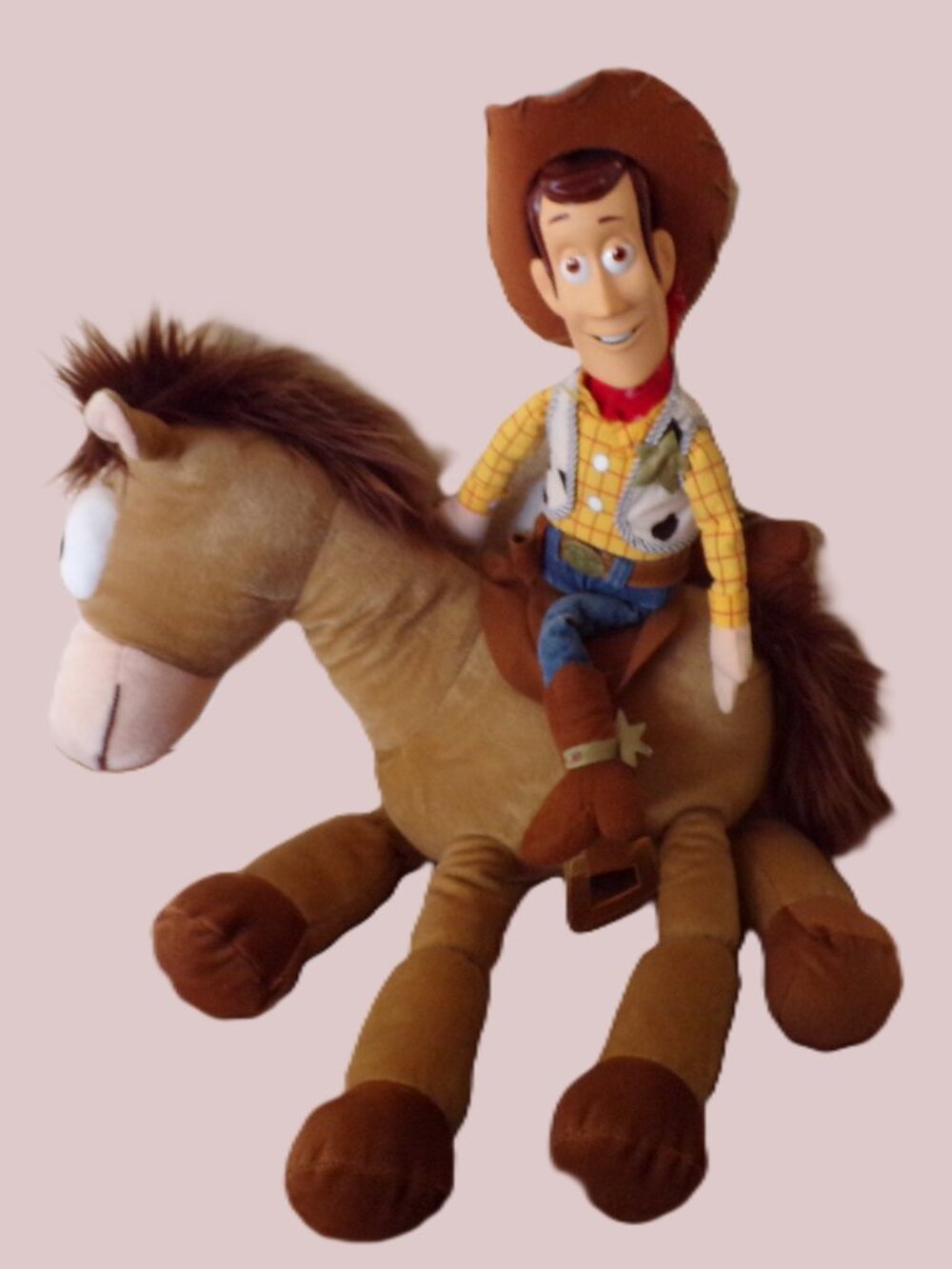 Disney Pixar Toy Story Woody & Bullseye Plush Set 18" Woody 20" Bullseye